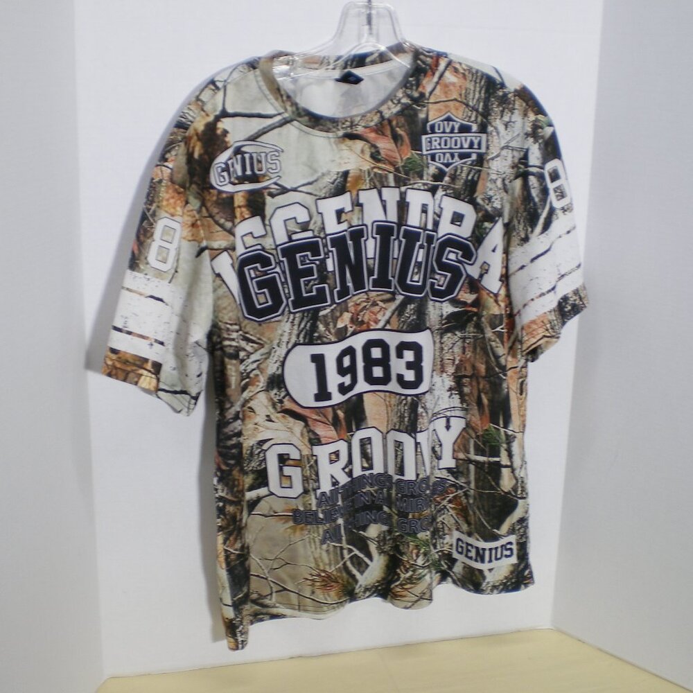 Romwe Camo Shirt, Ovy Groovy, Legendra Genius 1983, Size Small